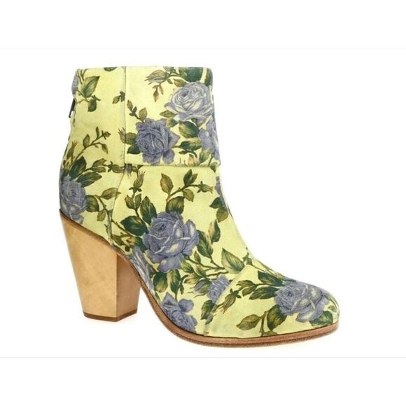Rag & Bone Newbury bootie yellow blue floral sz 8/38 - Picture 4 of 8